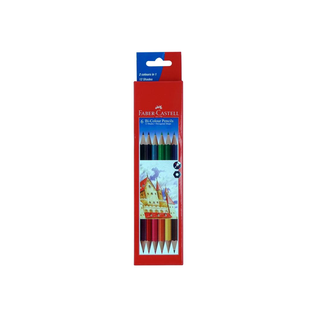 Faber-Castell Bi-Color Pencils - Set of 6|Dual Colors for More Creativity