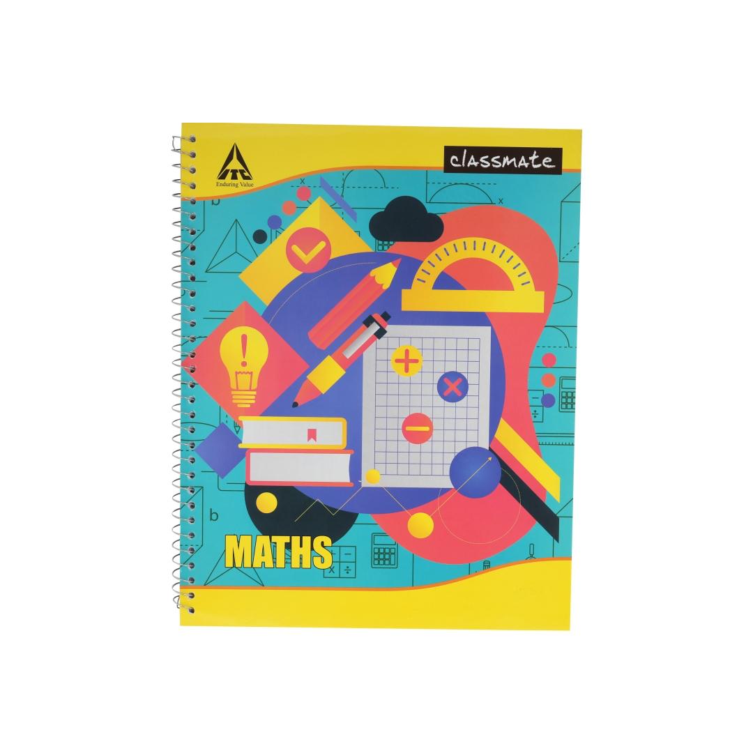 Classmate Math Spiral Lab Practical Book|Pack of 3|Oneside blank|Oneside ruled| Prefect for Math Projects