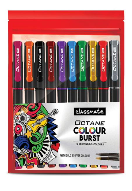 Classmate Octane Colour Burst - Vibrant and Fun Gel Pens (set of 5 packets)