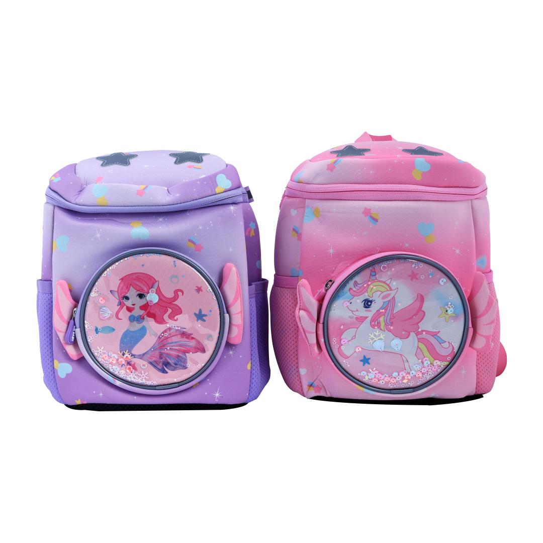 Cute Backpacks for Kids - Unicorn & Picnic Travel Bag (Pink and Purple)