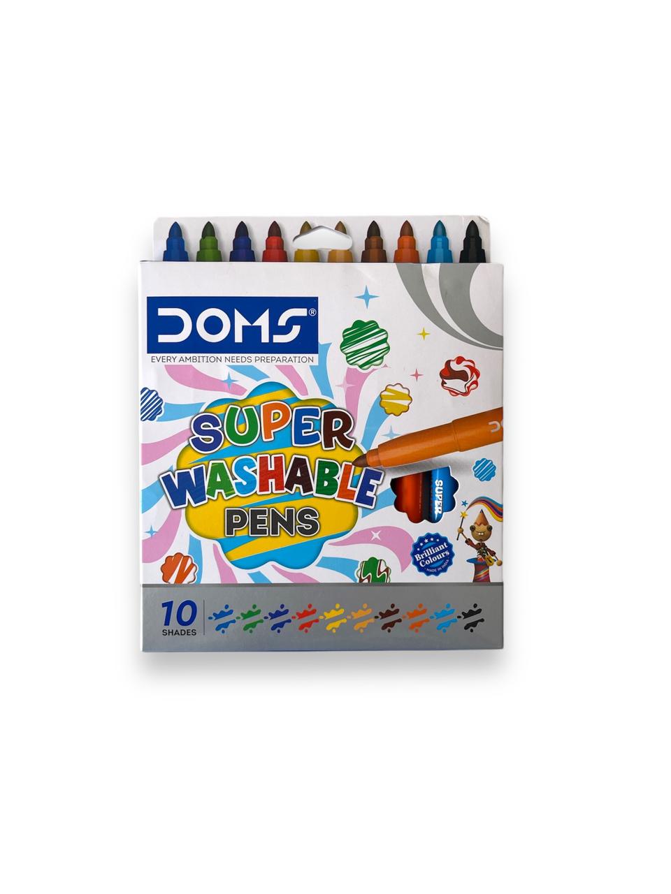 DOMS Washable pens ( set of 10 shades)