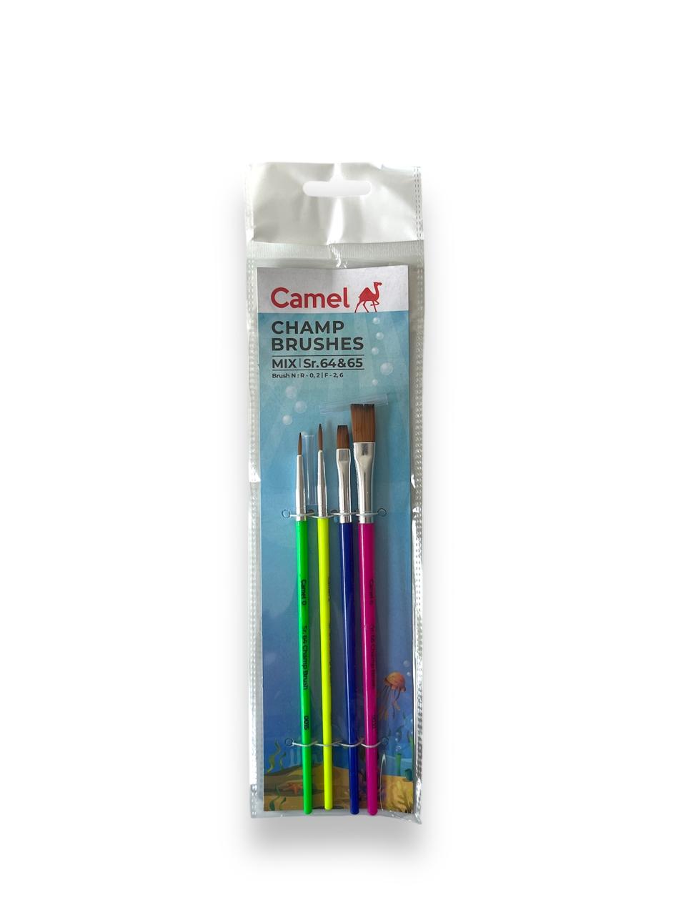 Camel Paint brush |Round & Flat| (Set of 4)