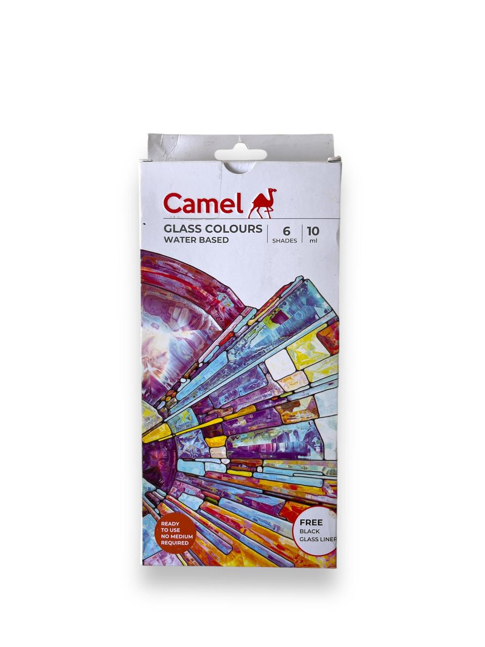 Camel Water Based Glass Color-10Ml Each,6 Shades,Assorted