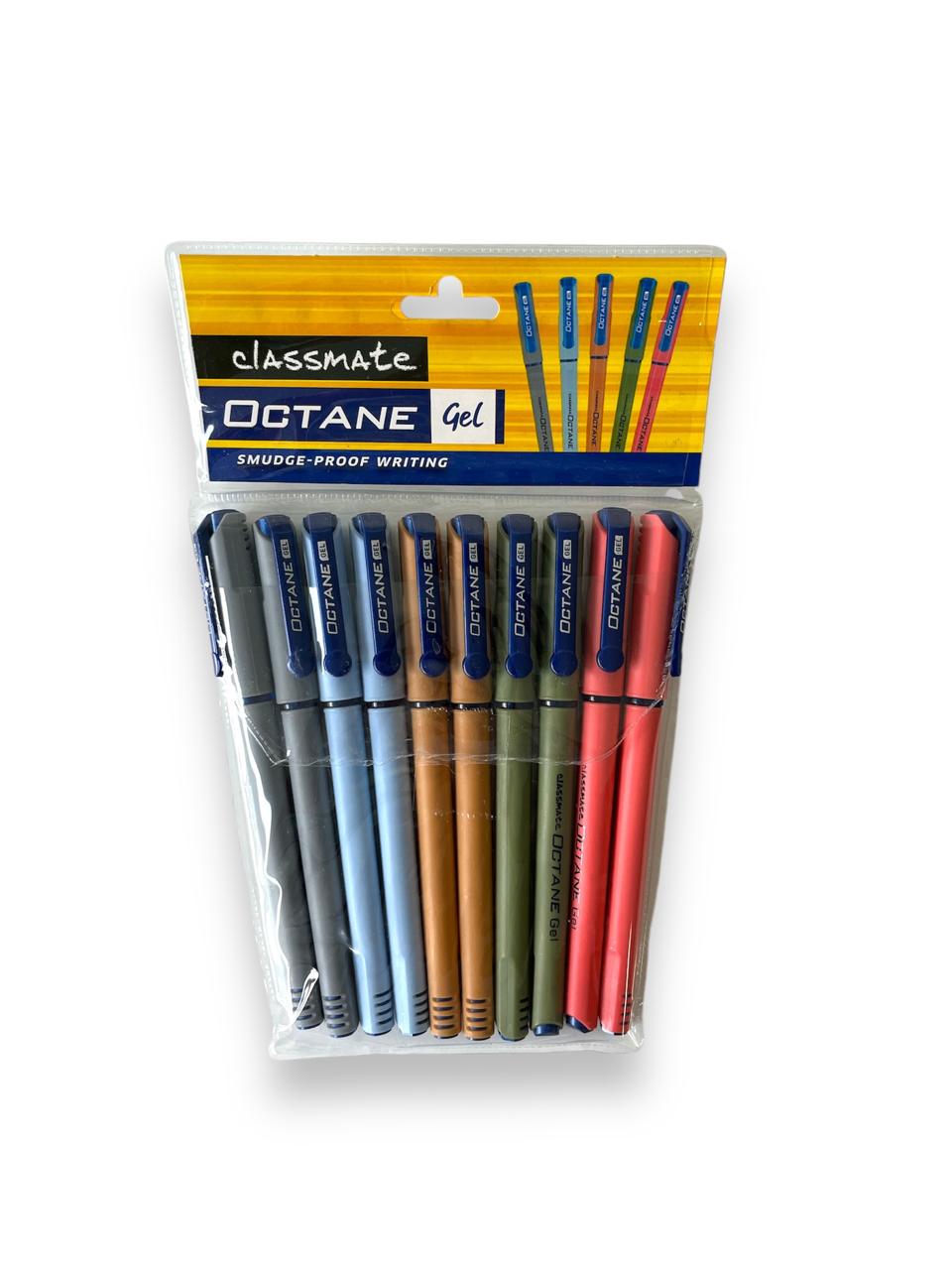 Classmate Octane gel pen|pack of 10|Matt colors