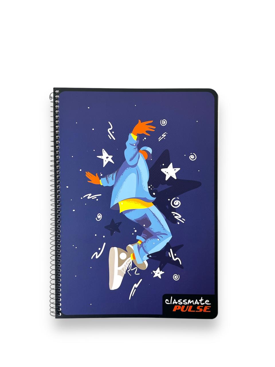 Classmate Pulse Spiral Notebook A4 Size | Pack of 1 | Unruled | 180 Pages|Pack of 2|Perfect for free writing|Calligraphy practice|Early learners writing practice