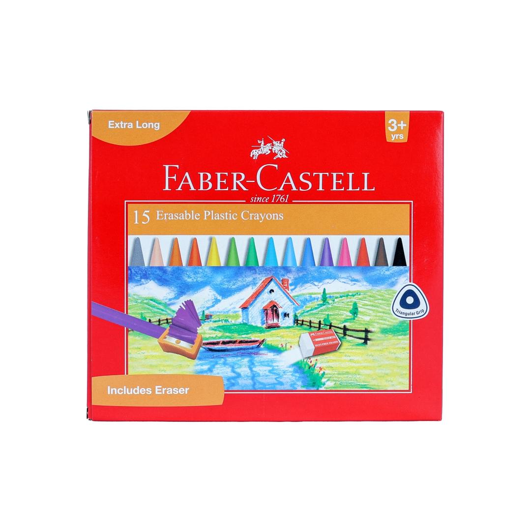 Faber-Castell Erasable Crayons - Pack of 15|Compact 70mm|Creative Flexibility