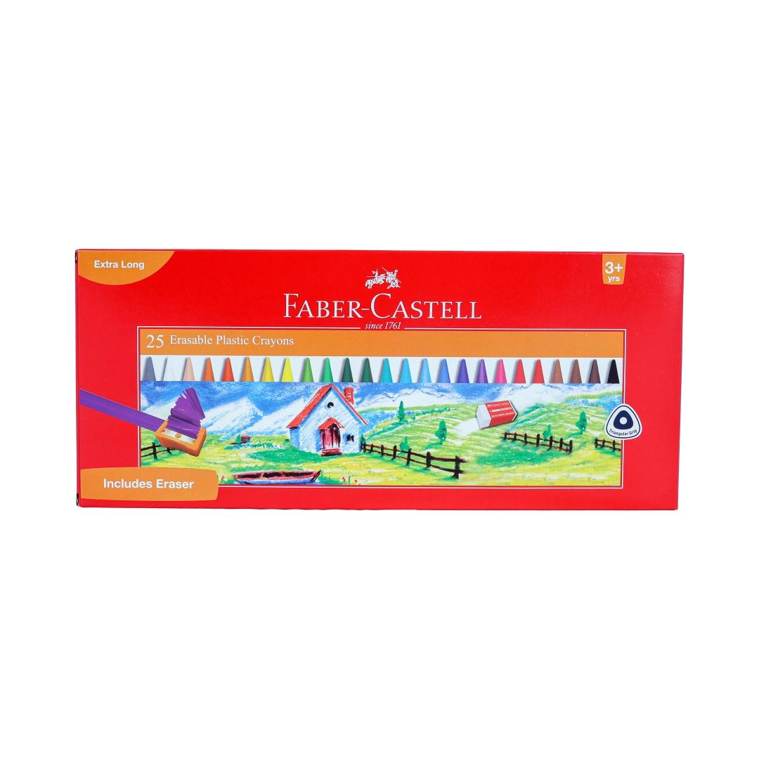 Faber-Castell Erasable Crayons - Pack of 25|110mm|Perfect Coloring