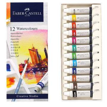 Faber-Castell Watercolor Tubes - 12 Shades of Vibrant Colors